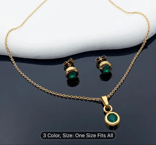 Gold Plated Stainless Steel  Necklace And Earrings Set in Berlin