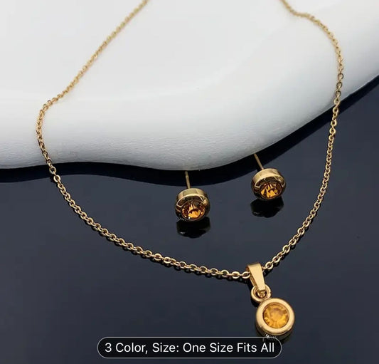 Gold Plated Stainless Steel  Necklace And Earrings Set in Berlin
