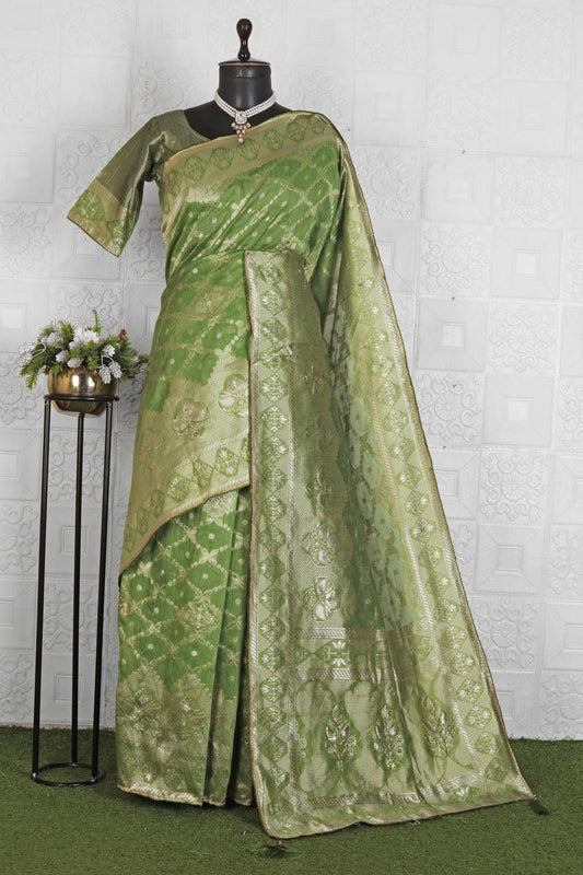 Green soft silk saree in Berlin