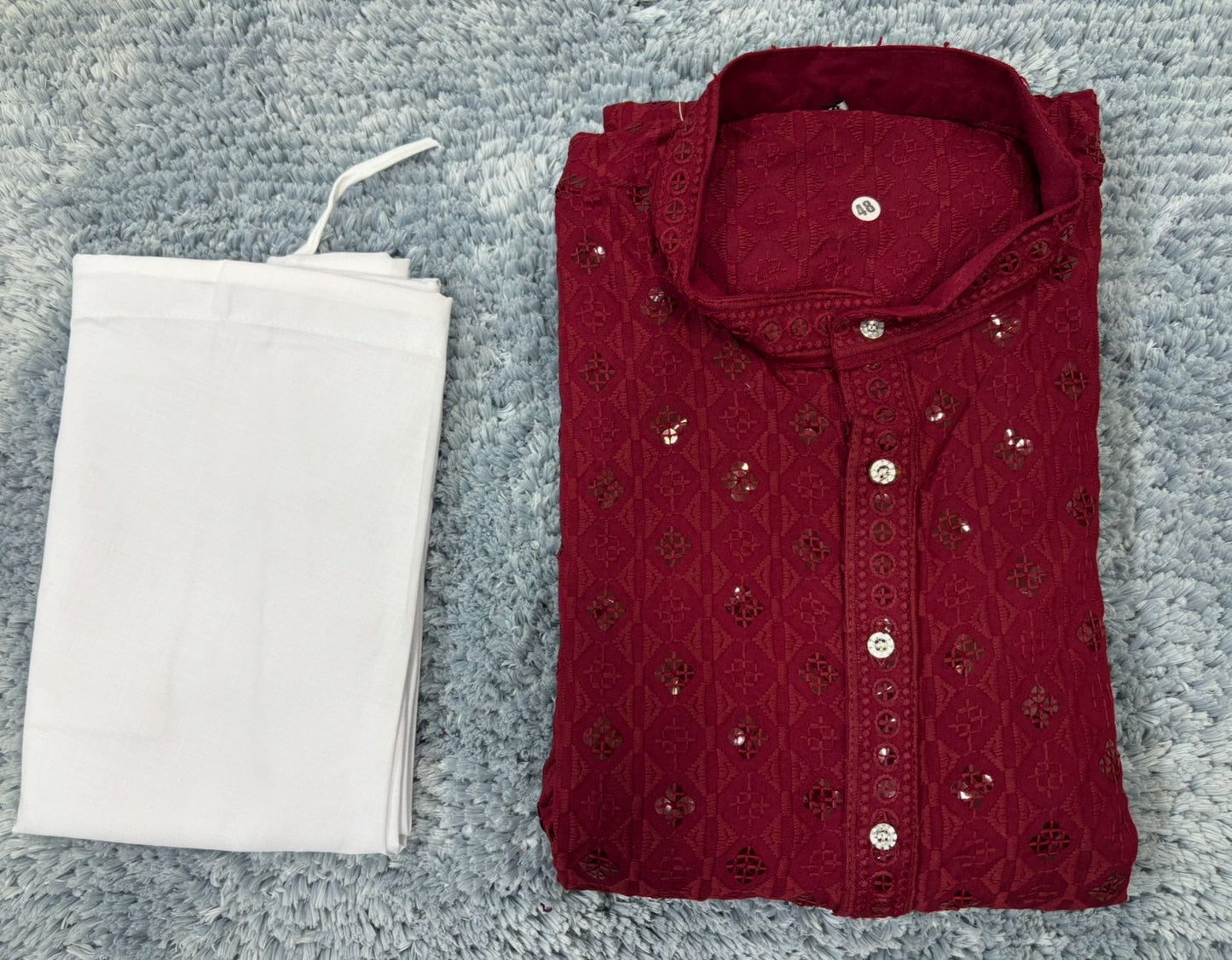 MENS CHIKENKARI HEAVY RAYON KURTA IN Germany