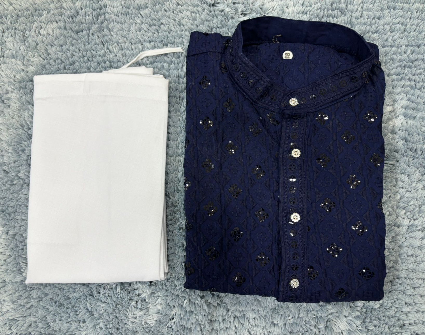 MENS CHIKENKARI HEAVY RAYON KURTA IN Germany