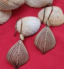 Handmade Vintage-Inspired Red Leaf Earrings in Munich