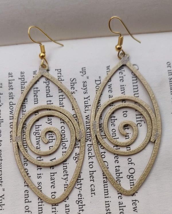 Brass Handmade Lightweight Hollow Spiral Earrings in Germany