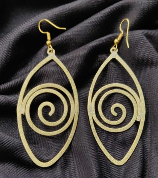 Brass Handmade Lightweight Hollow Spiral Earrings in Germany