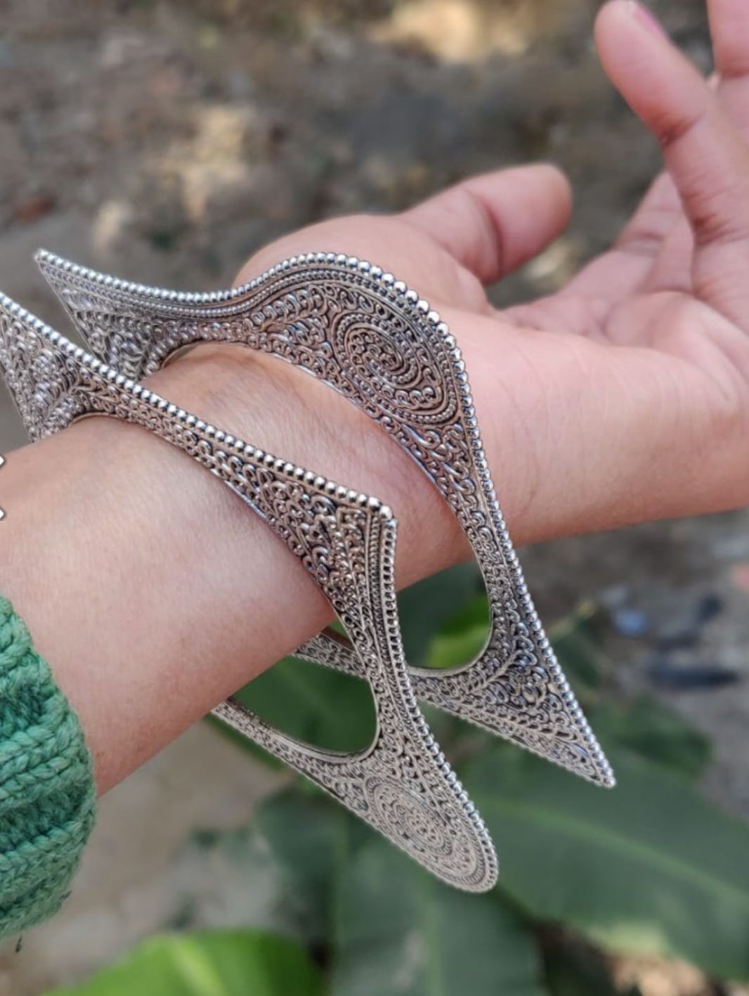 Oxidised german silver square bangles in Germany