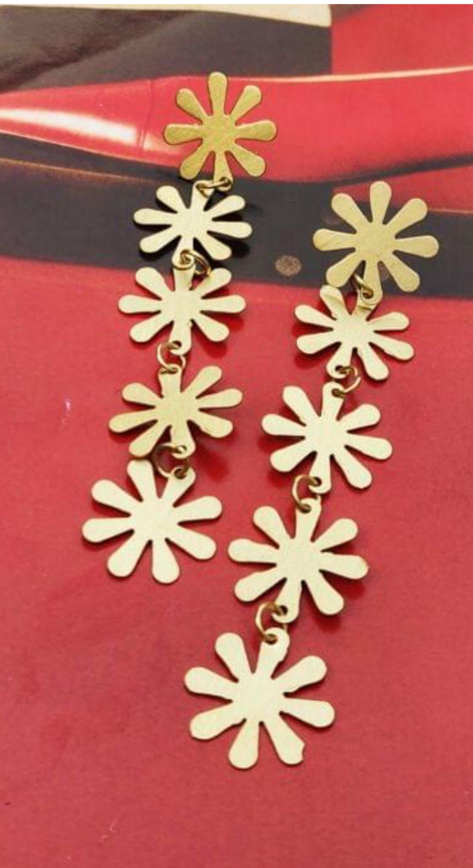 Contemporary Brass Handmade Resin Stone Earring in Munich