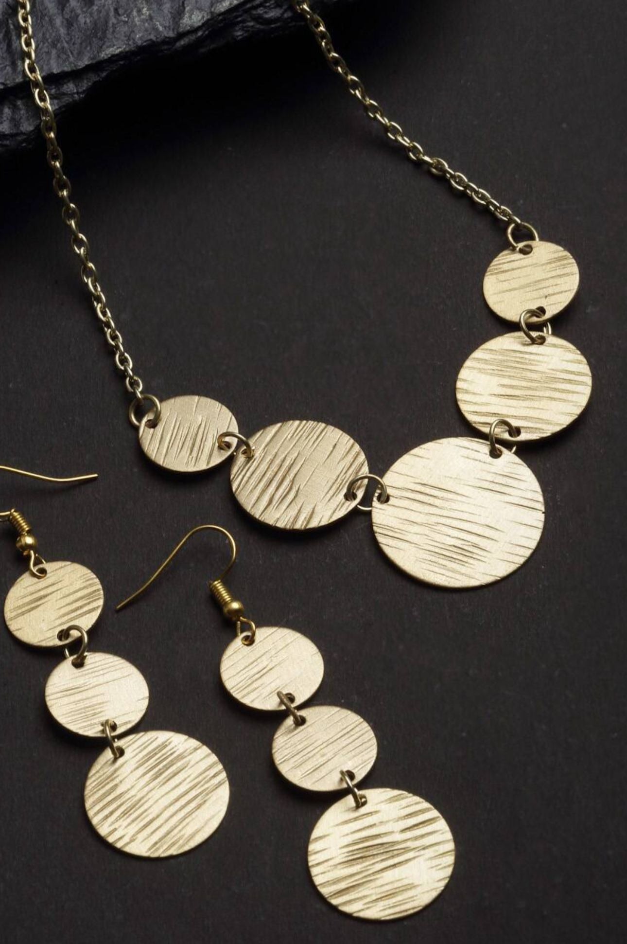 Circle Design Long Chain Necklace with Earring for Women and Girls in Munich