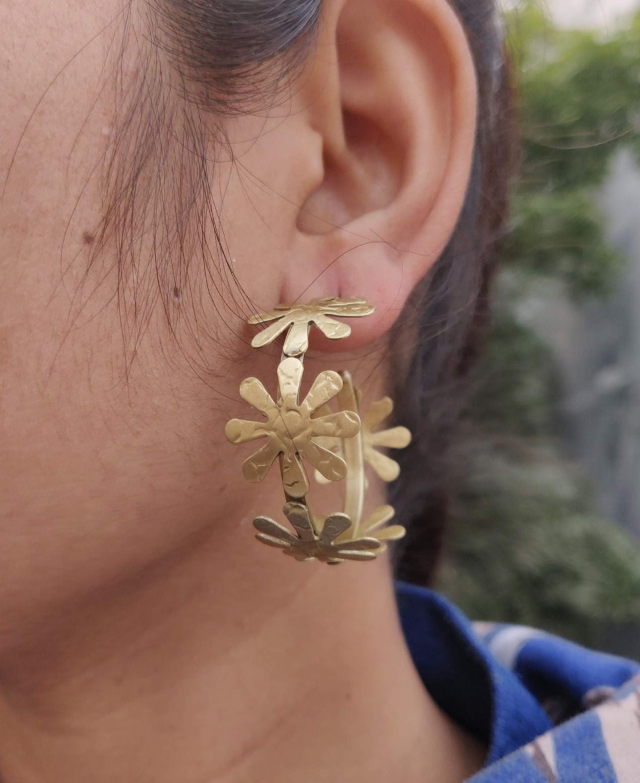 Golden Brass Fancy Earrings For Girl And women in Germany