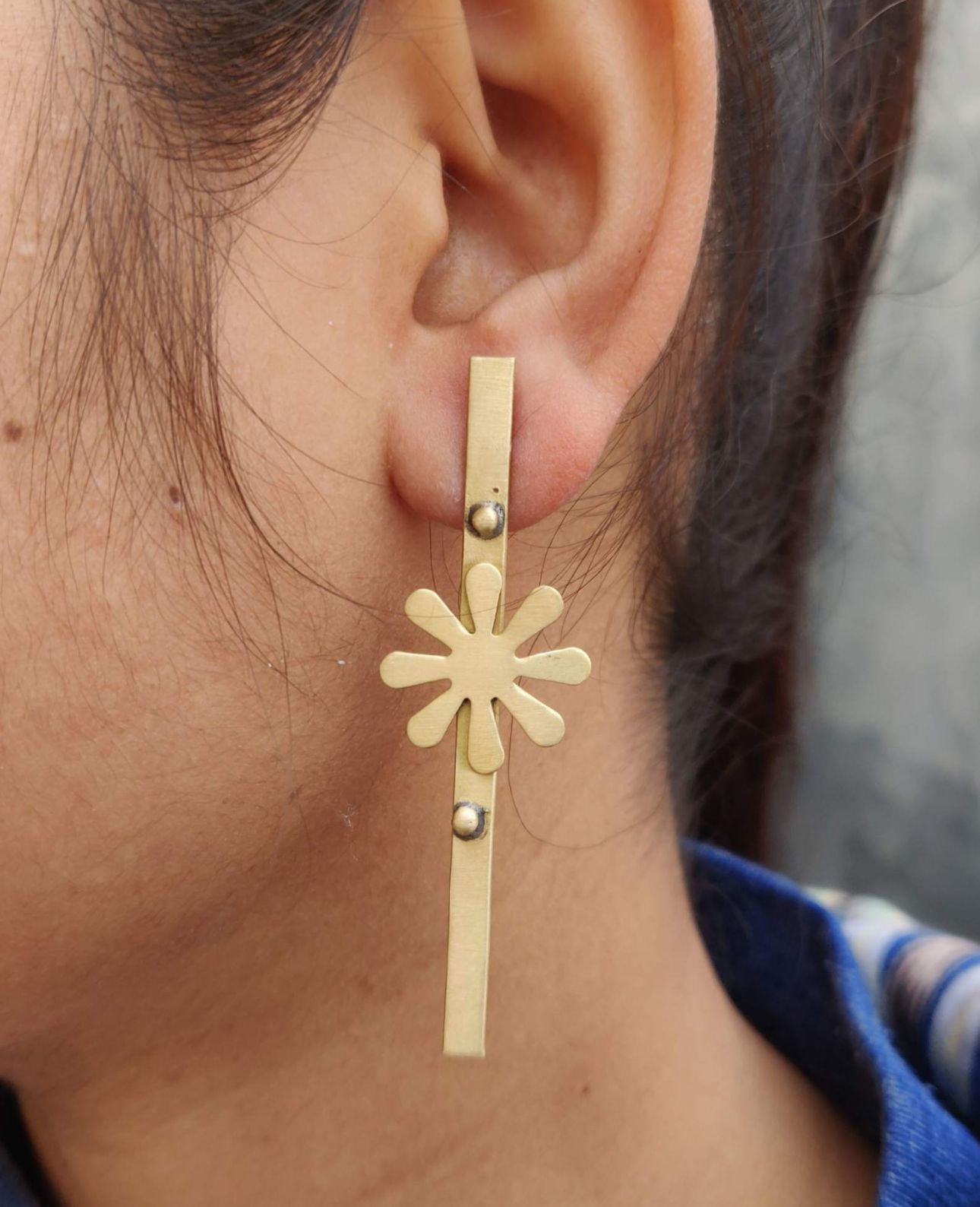 Contemporary Brass Handmade Resin Stone Earring for Women and Girls in Berlin