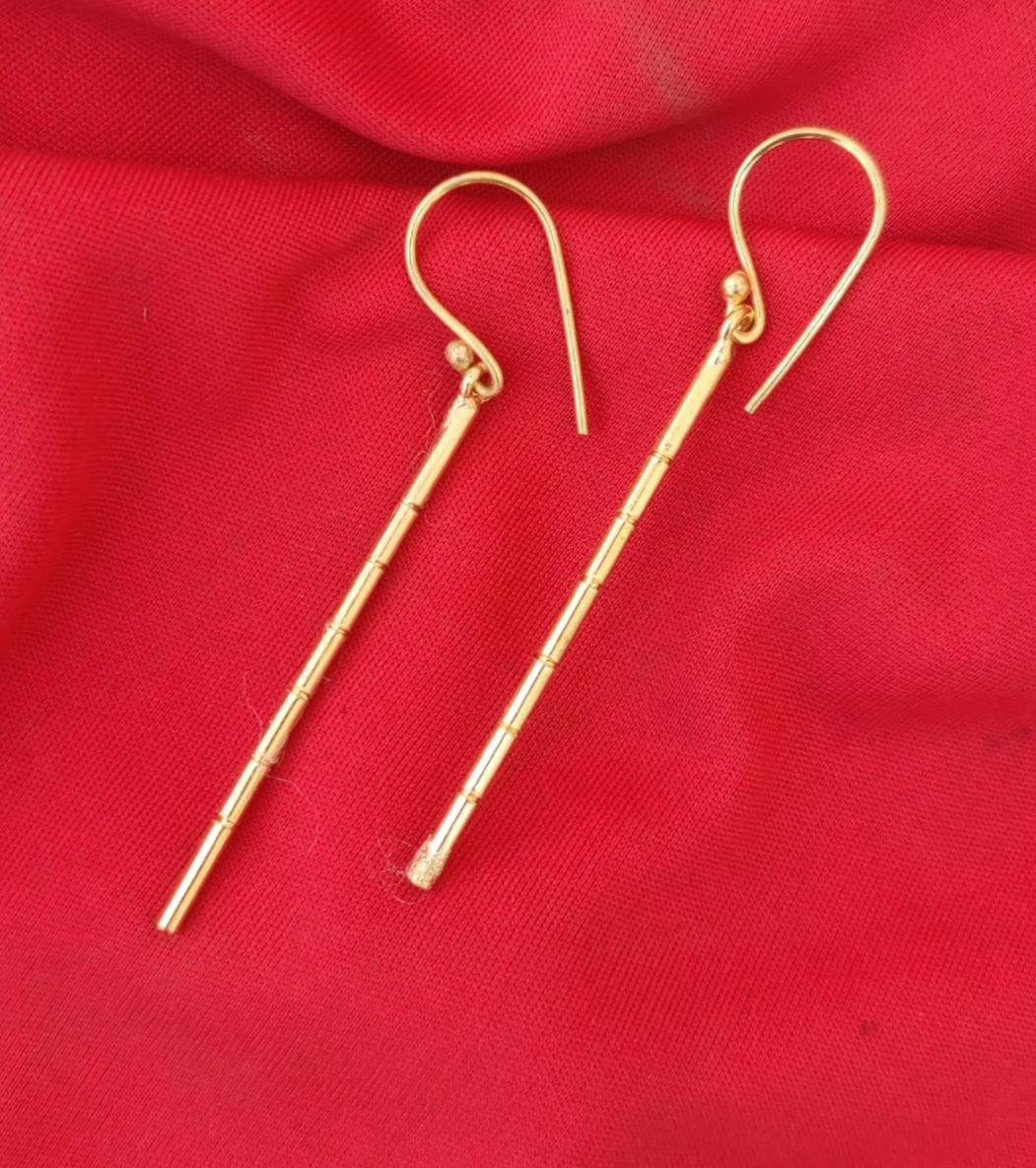 Handmade Brass stick design hook Earring in Berlin