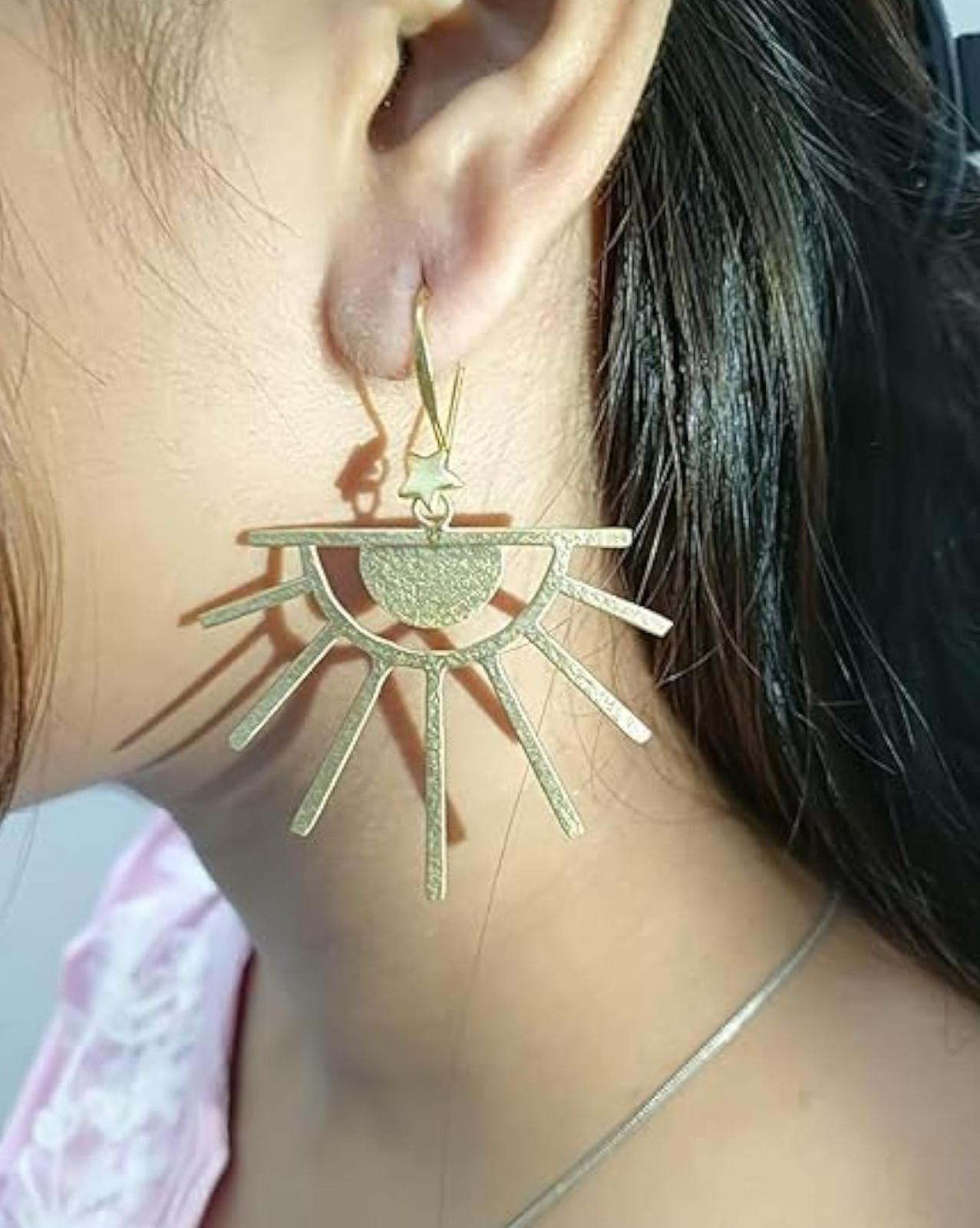 Golden Brass Fancy Earrings For Girl And women in Munich