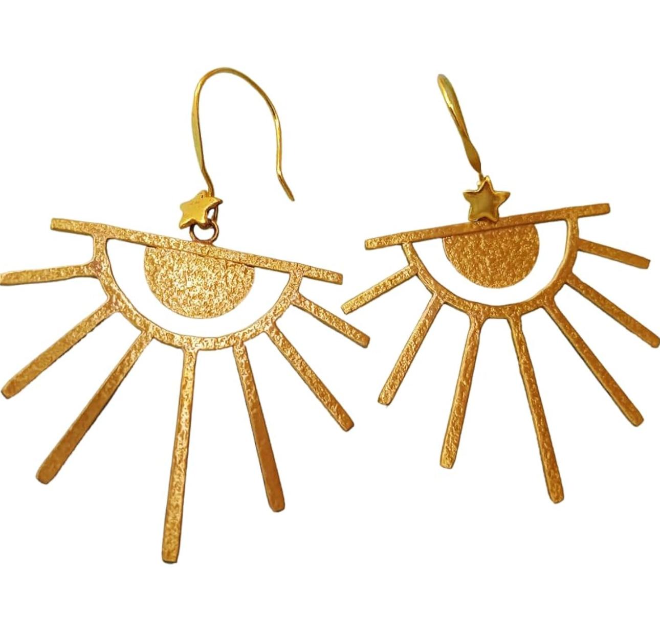 Golden Brass Fancy Earrings For Girl And women in Munich