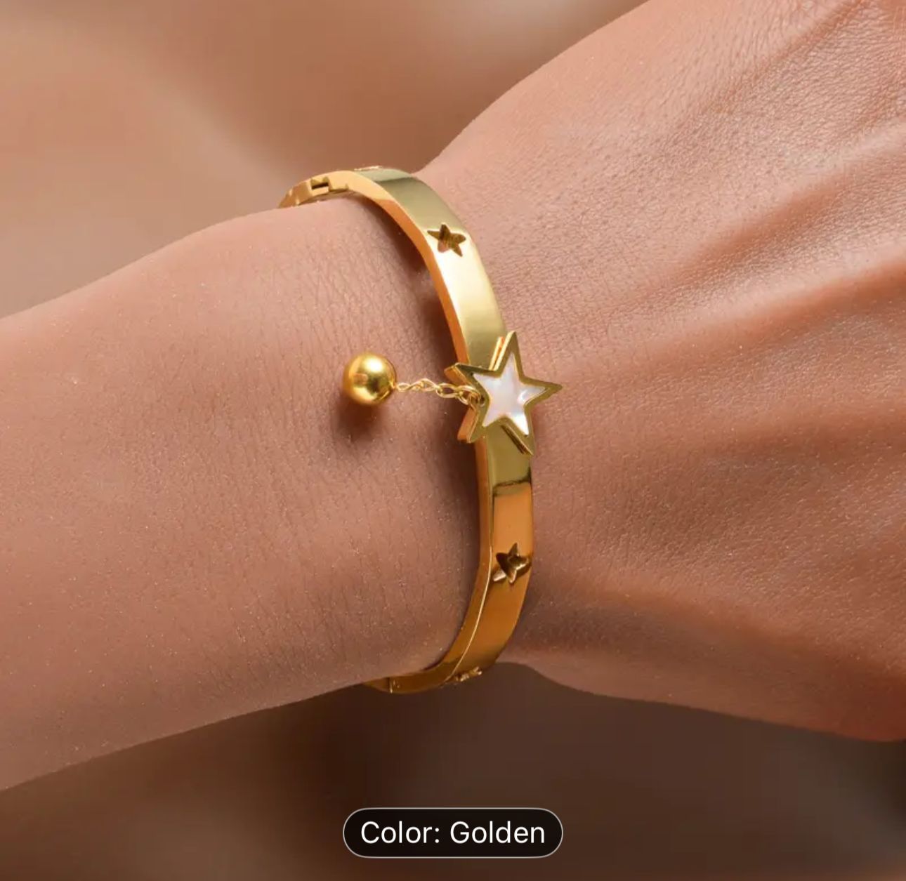 Fashionable Cute Korean Style Geometric Star Stainless Steel Bracelet in Germany