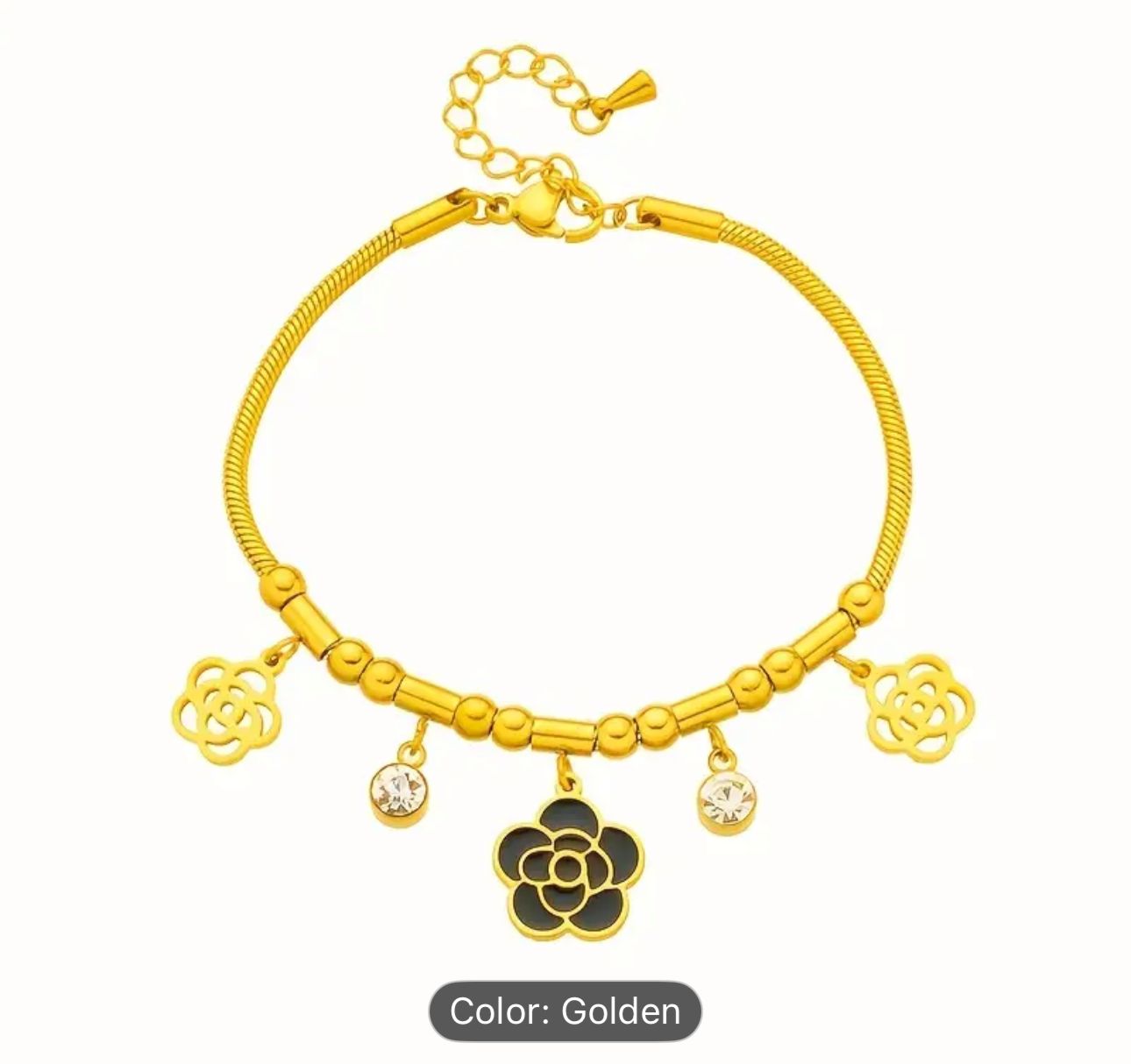 Beaded Zircon Stone Heart Eye Charm Thick Snake Chain Bracelets For Women in Germany