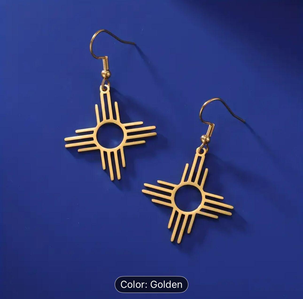 Sun Dangle Earrings Stainless Steel Gold Color Women Earrings in Germany