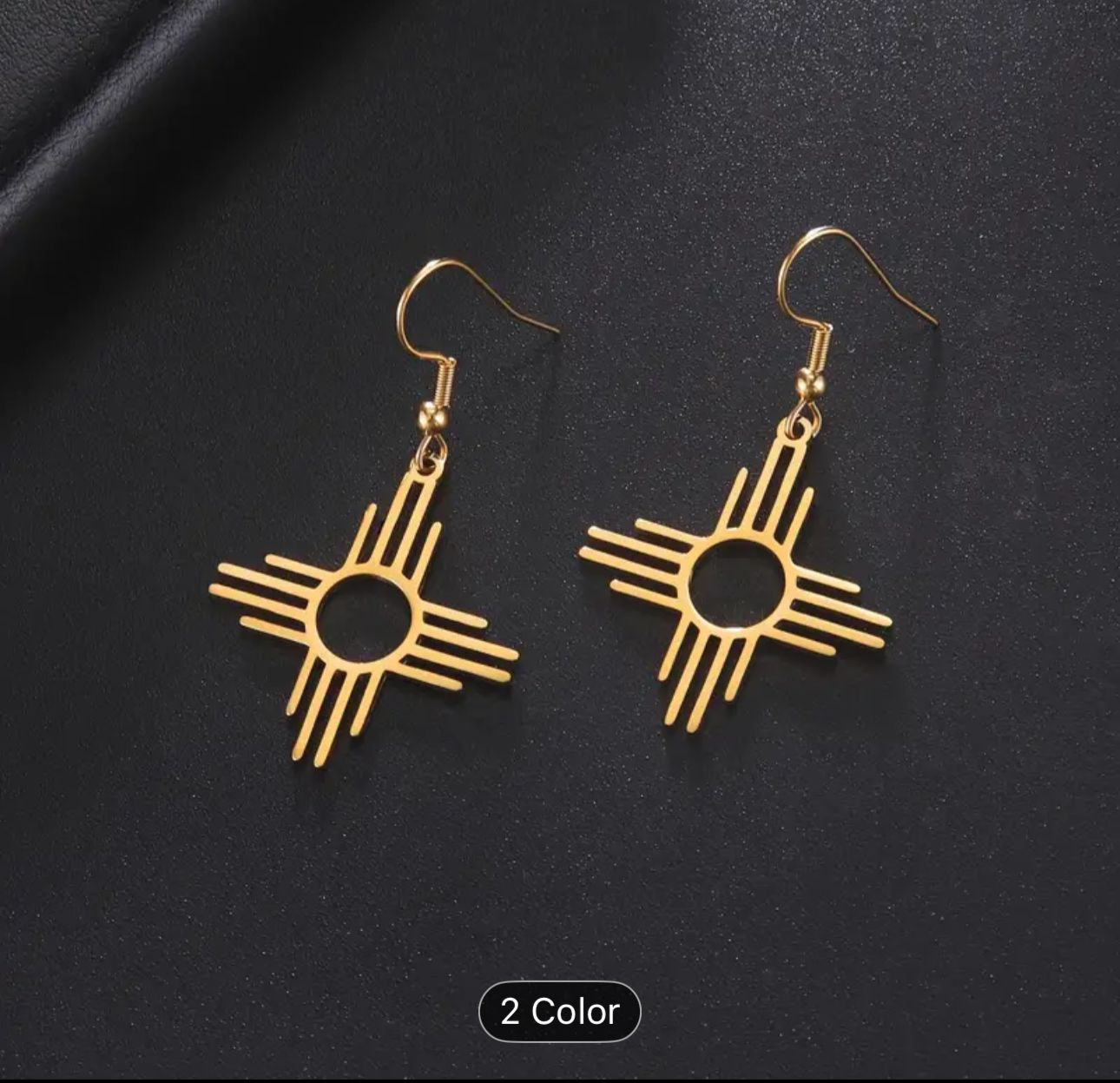 Sun Dangle Earrings Stainless Steel Gold Color Women Earrings in Germany
