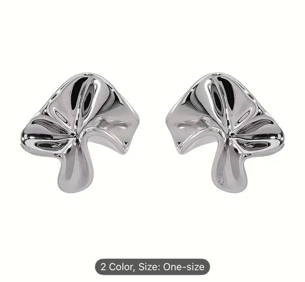 Silver Twisted Metal Post Earrings For Women in Munich