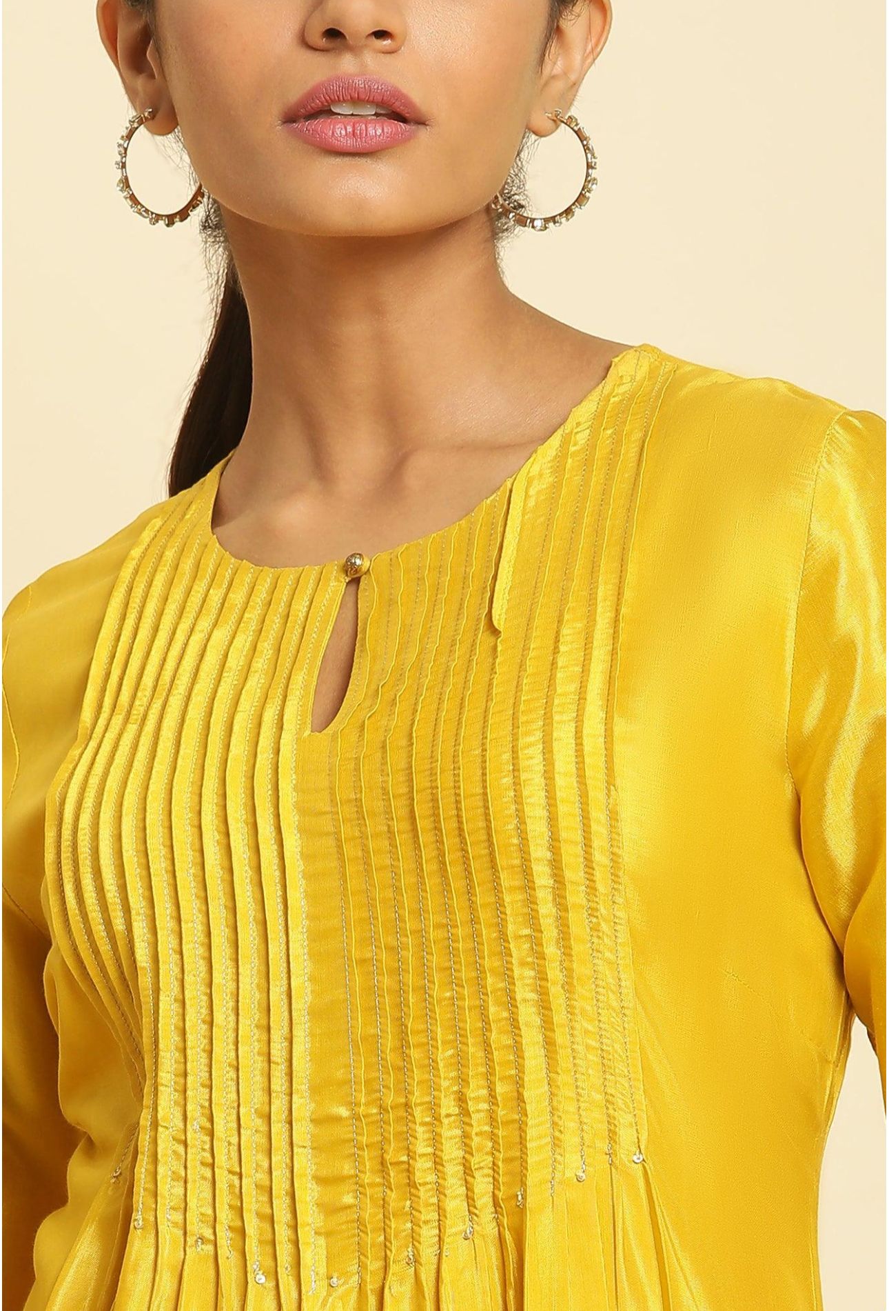 Marigold Yellow Embroidered Kurta in Berlin