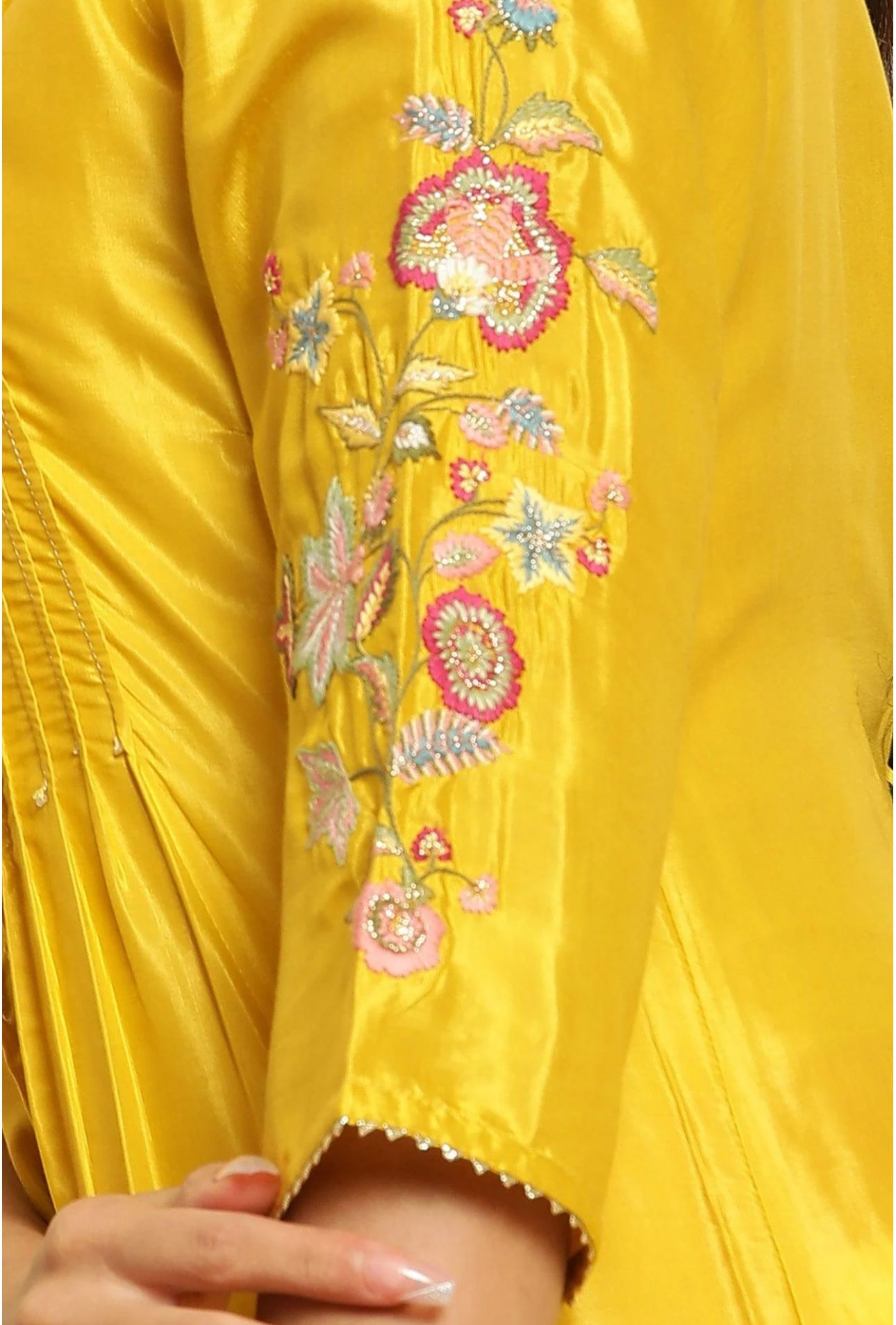 Marigold Yellow Embroidered Kurta in Berlin