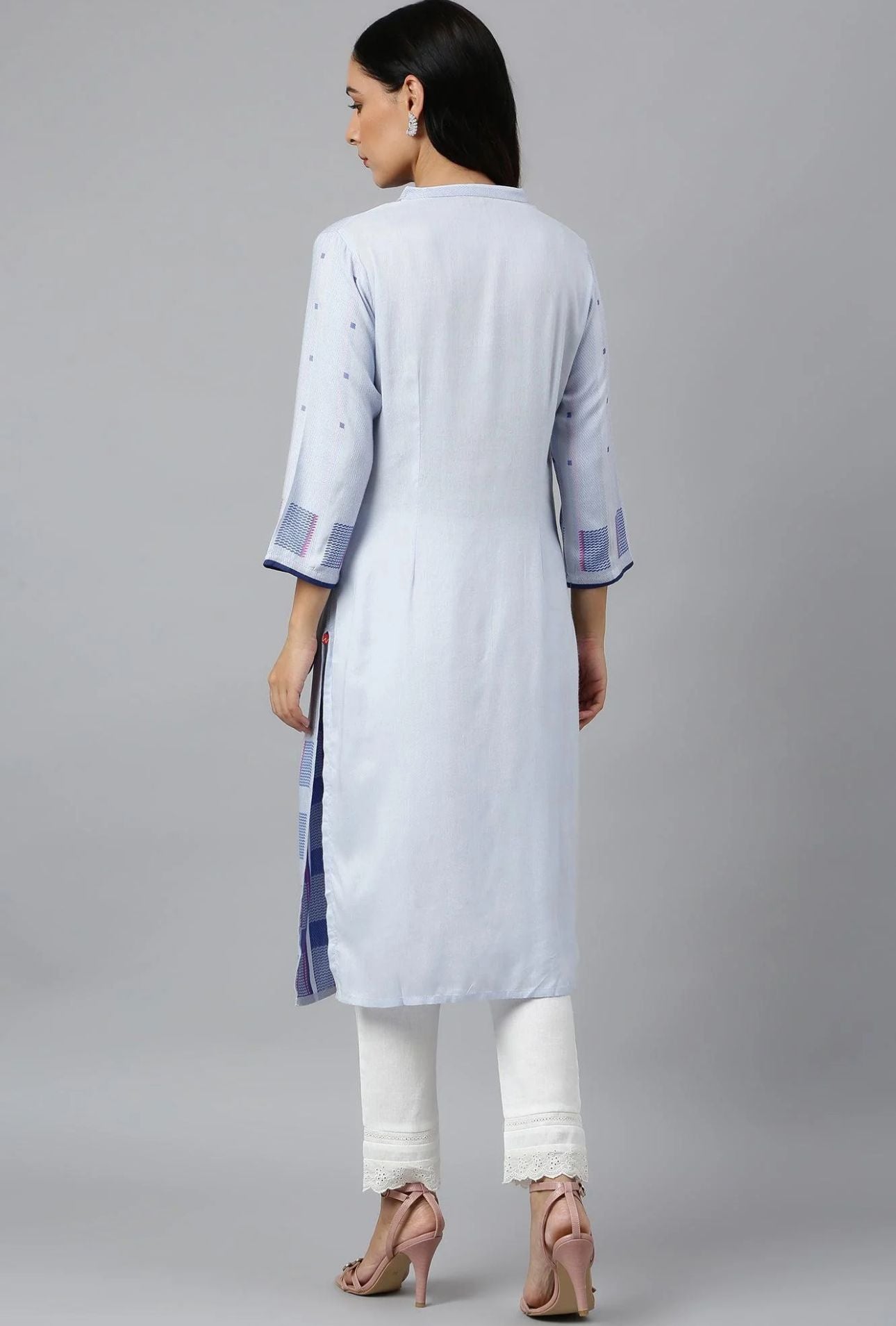 Light Blue Shirt kurta With Front Placket in Germany