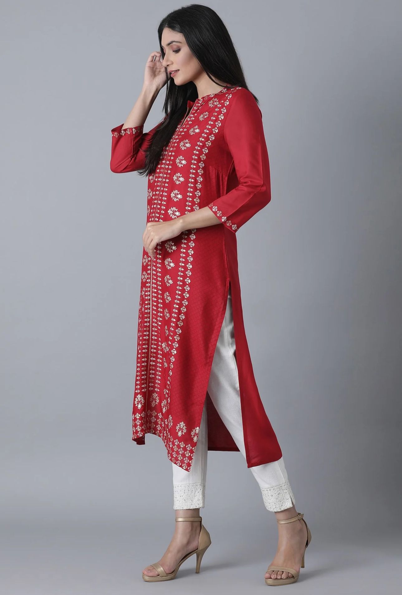Maroon Printed Rayon kurta in Berlin