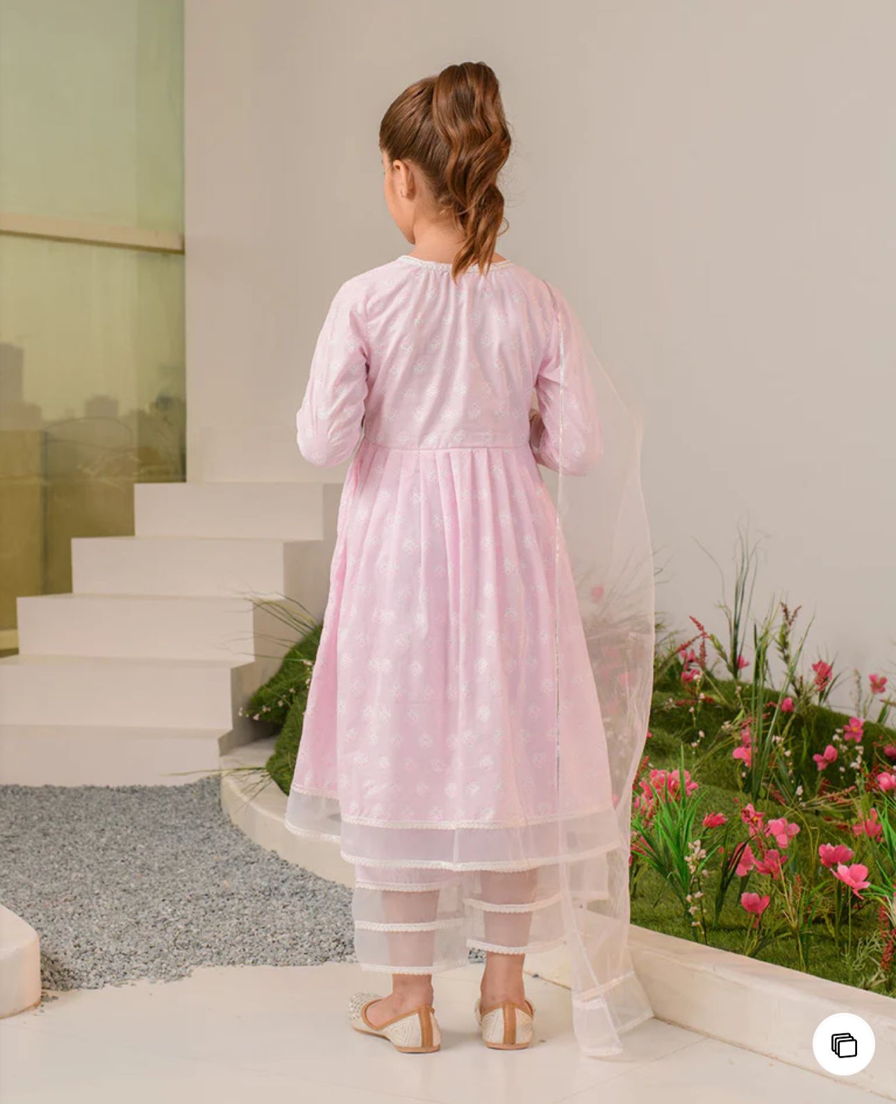 Pink printed Kurta with Palazzos with dupatta in Germany