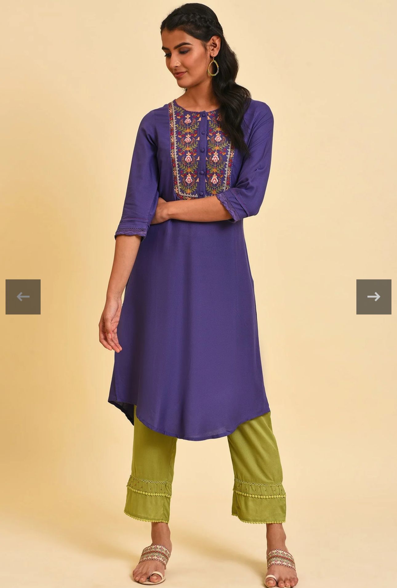Purple Embroidered kurta Set in Germany