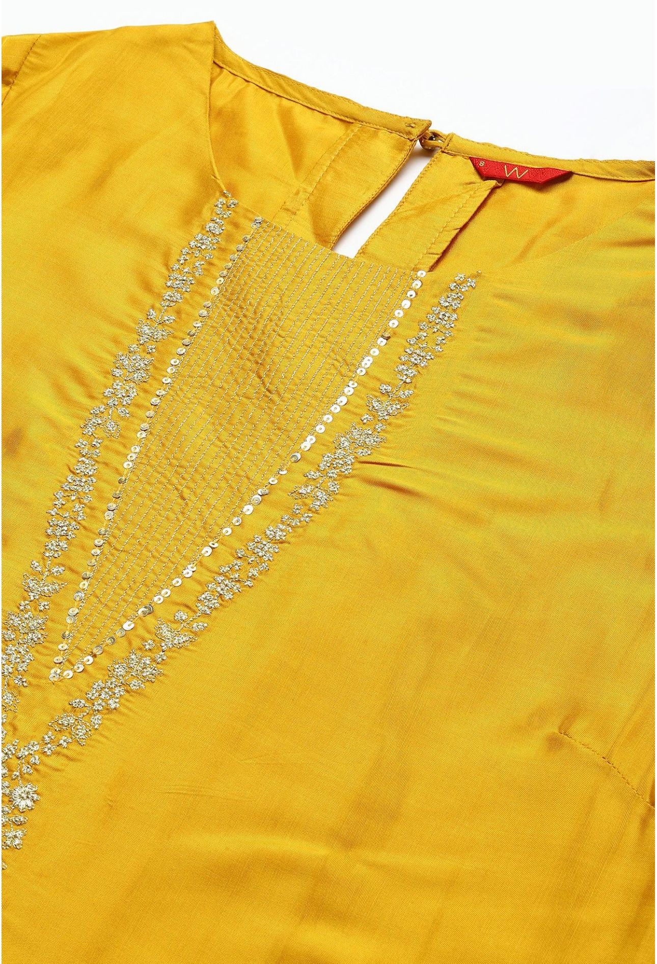 Yellow Embellished Straight Kurta in Germany