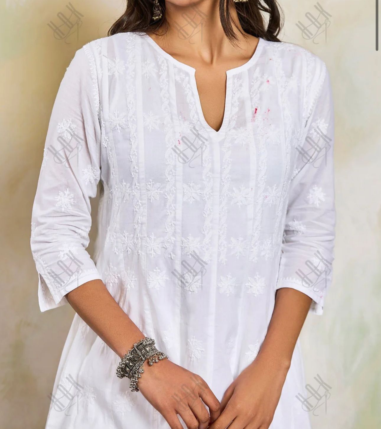 Chikankari Shadow Work Cotton Kurta in Berlin