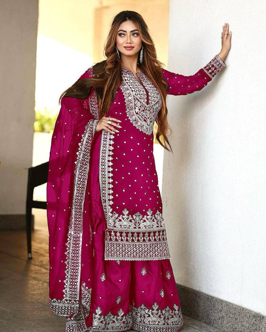 Heavy Faux Georgette With Heavy Embroidery Sequence Work Suit IN Munich
