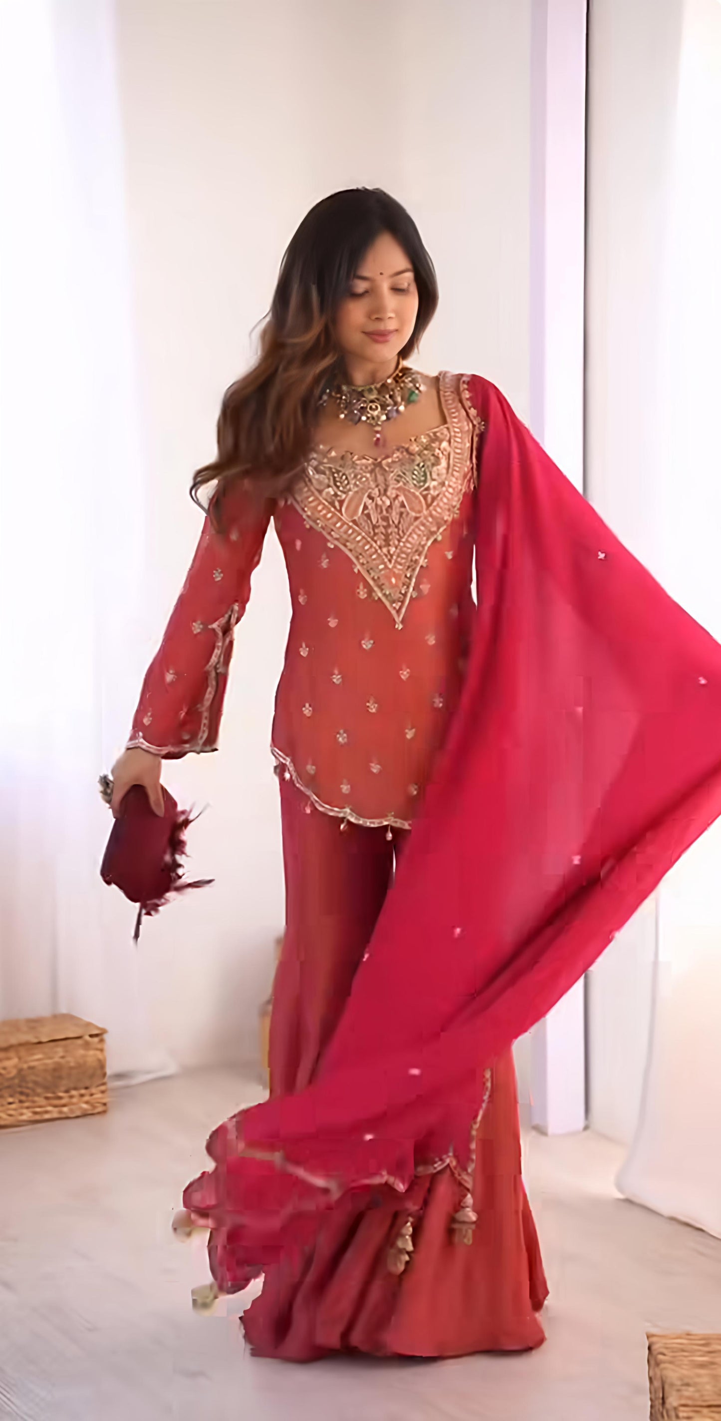 Beautiful heavy simar silk With Embroidery Work Suit in Berlin