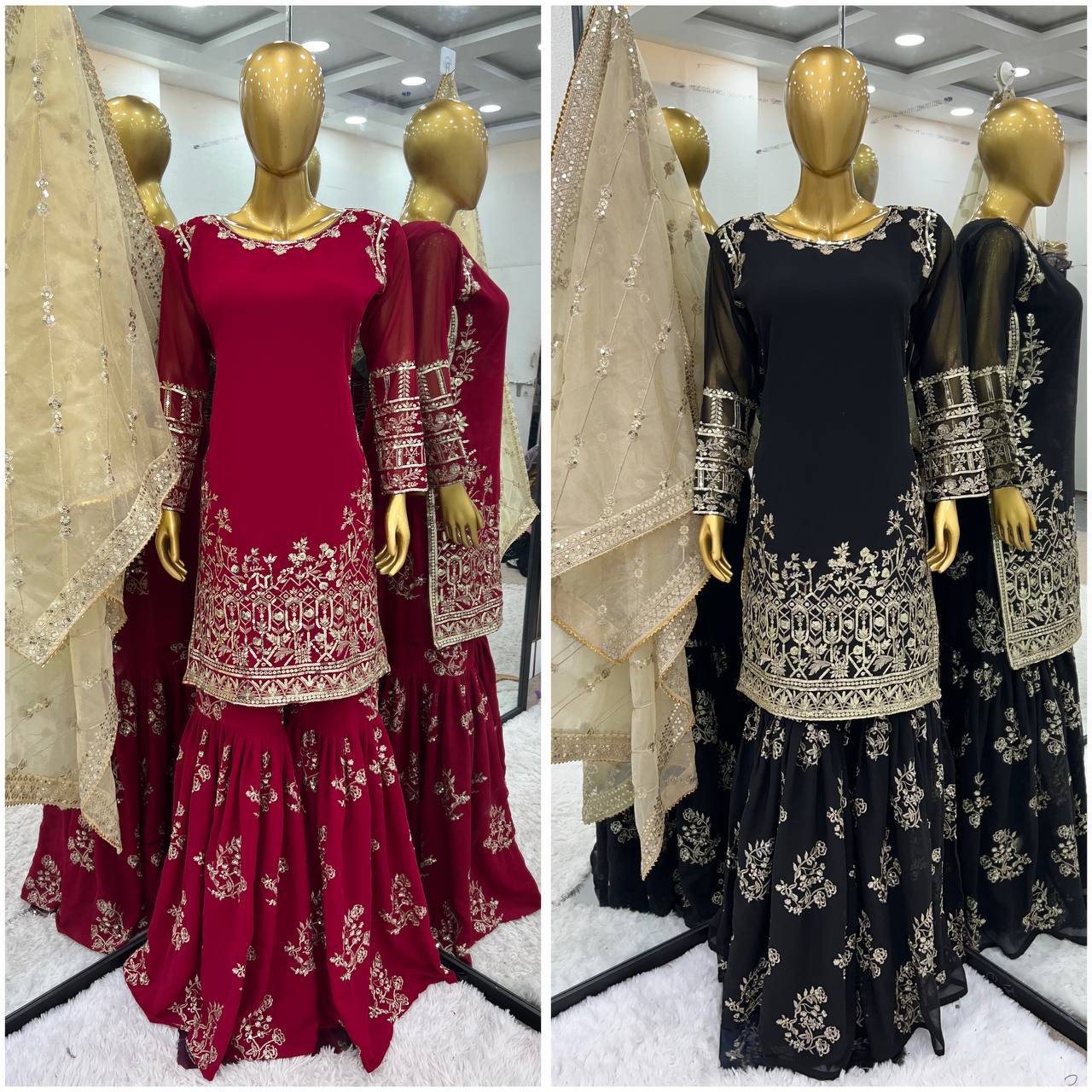 Heavy Faux Georgette With Embroidery Sequence Work Suits in Munich