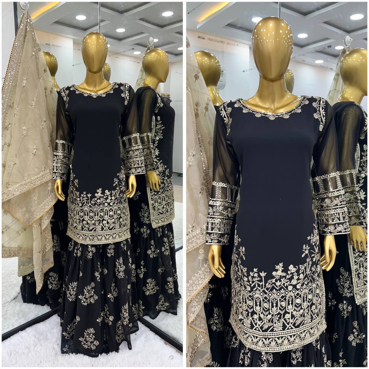 Heavy Faux Georgette With Embroidery Sequence Work Suits in Munich