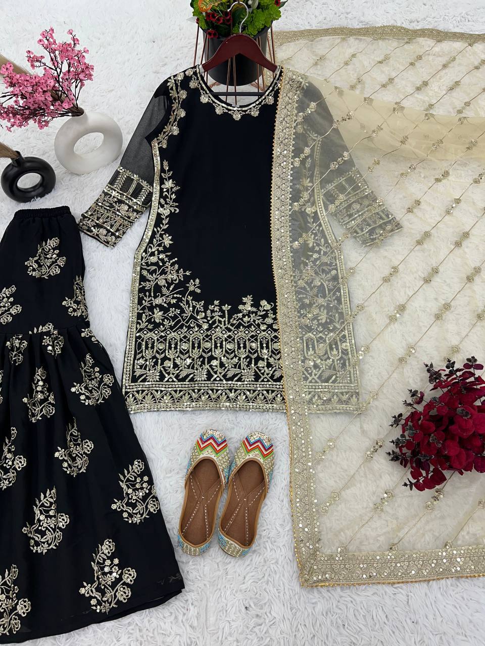 Heavy Faux Georgette With Embroidery Sequence Work Suits in Munich