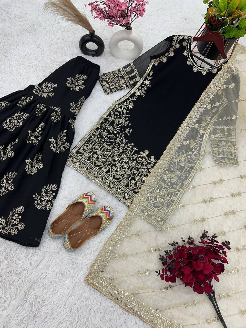 Heavy Faux Georgette With Embroidery Sequence Work Suits in Munich