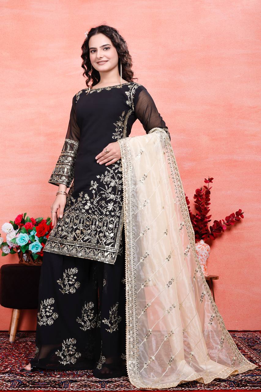 Heavy Faux Georgette With Embroidery Sequence Work Suits in Munich