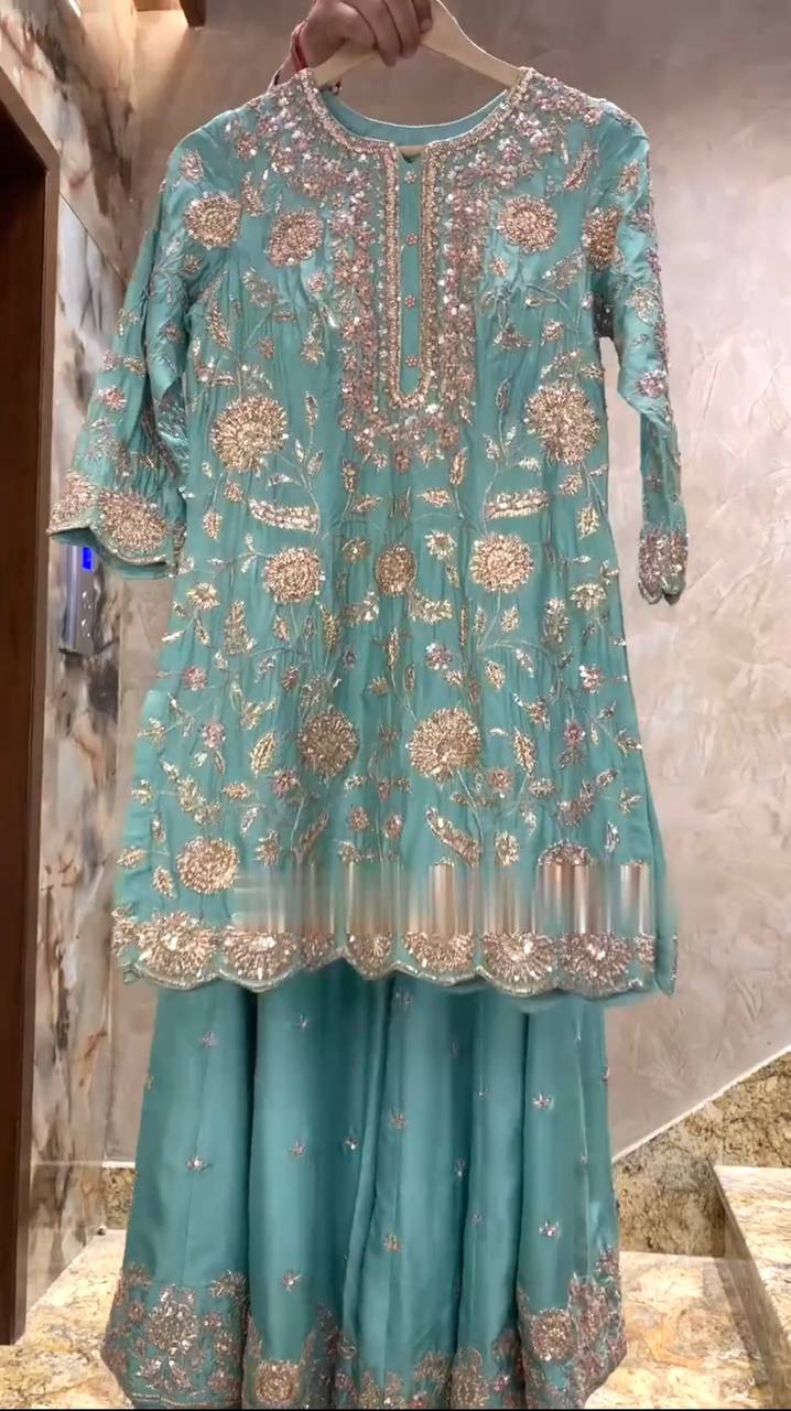 Fancy Heavy Embroidery And Sequence Work Suit in Munich