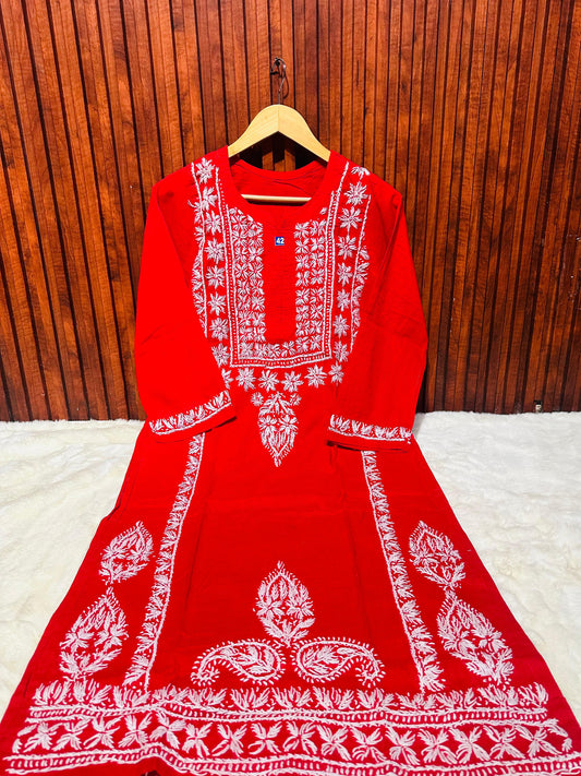 Elegant Pure Cotton Chikankari Kurti in Munich
