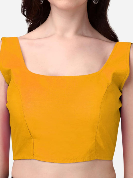 Women's Readymade Art Silk Sleeveless Saree Blouse embroidery and fabric detail - Neha Couture Indian Fashion