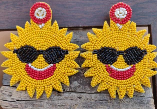 Premium Quality Handmade light weight Sun Design Embroidery earring for women and girls in Germany