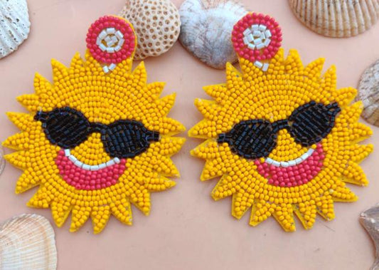 Premium Quality Handmade light weight Sun Design Embroidery earring for women and girls in Germany