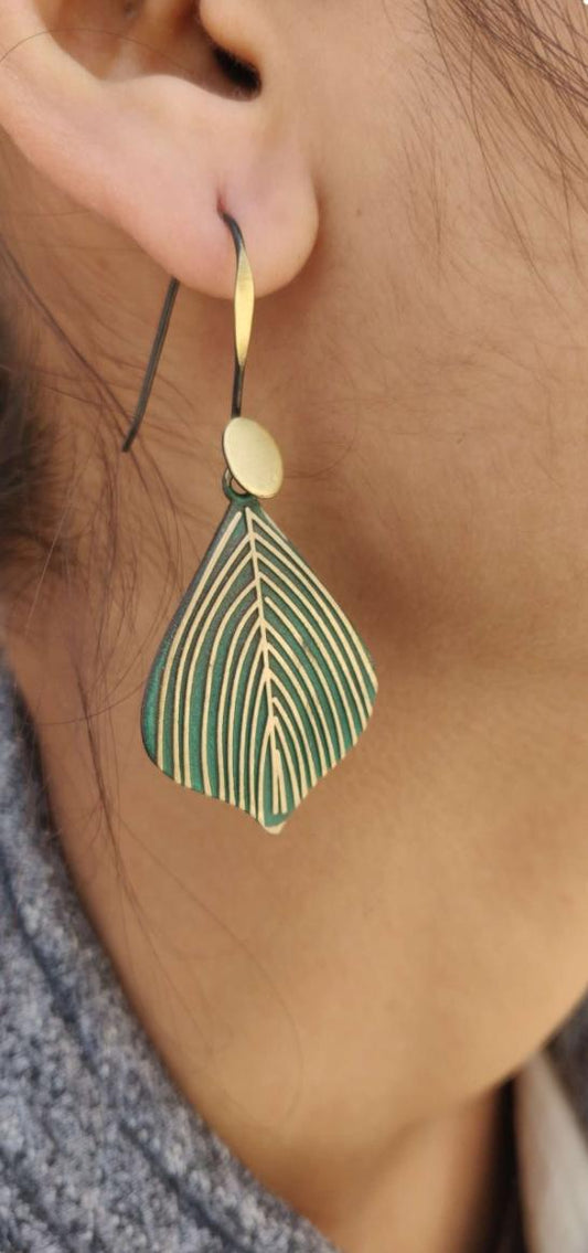 Handcrafted Boho Green Leaf Earrings in Germany