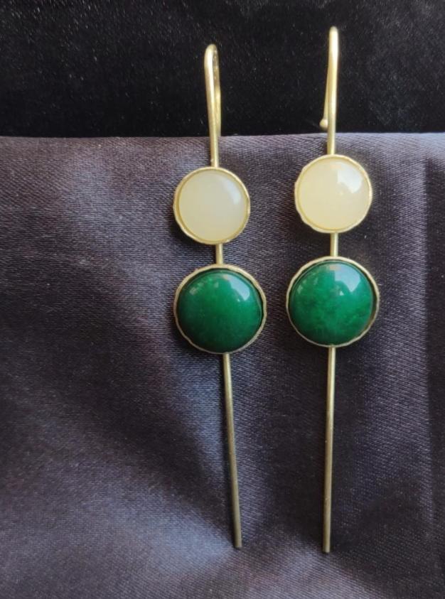 Brass Gold Plated Dangle Earrings in Berlin