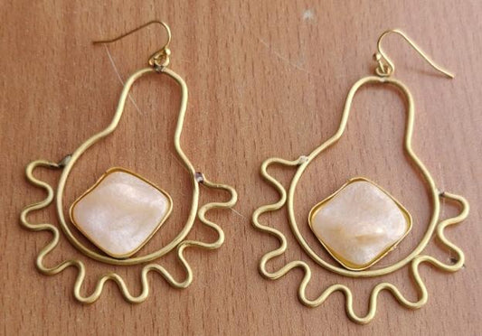 Dangle Earring Statement Brass Earrings in Organic and Geometric Styles in Germany