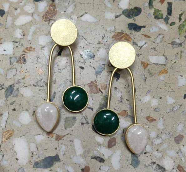 Gold Plated Drop | Leaf Shaped Western Drop Earrings in Germany