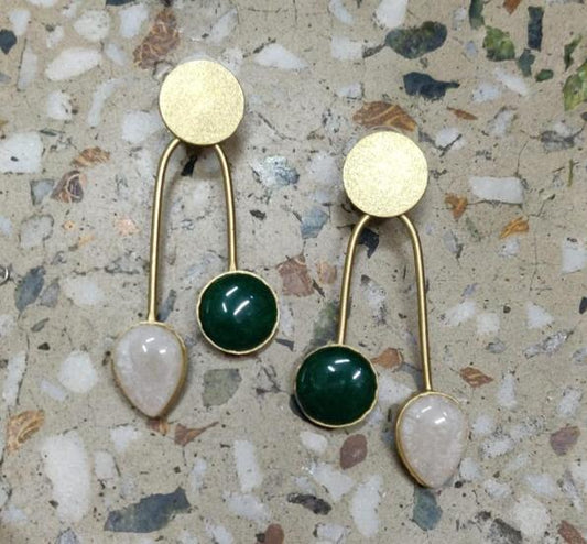 Gold Plated Drop | Leaf Shaped Western Drop Earrings in Germany