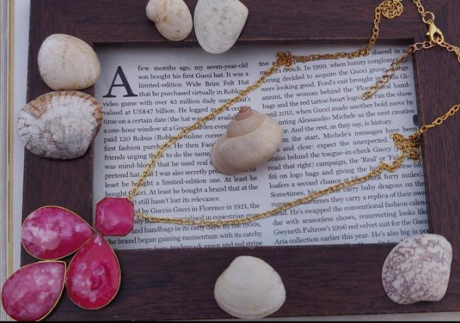 Premium Quality Handmade Brass Resin Stone Long Chain Necklace for Women and Girls in Berlin