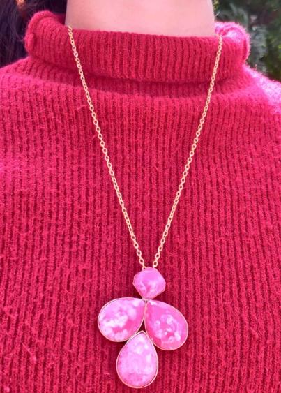 Premium Quality Handmade Brass Resin Stone Long Chain Necklace for Women and Girls in Berlin