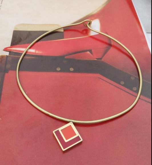 Handmade Beaten Brass Contemporary Stylish Choker Hasli Necklace in Germany
