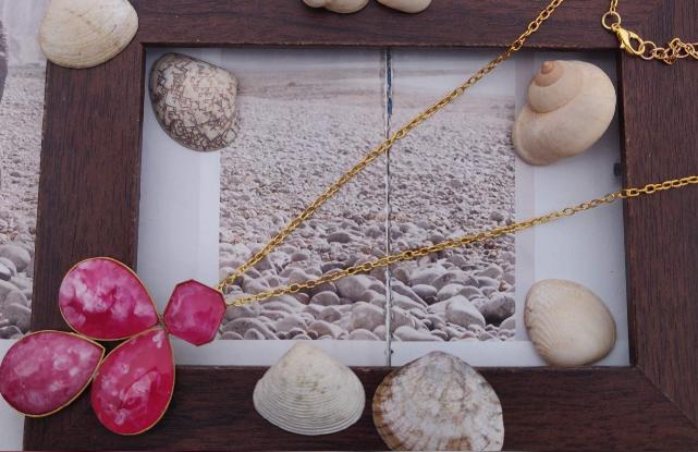 Premium Quality Handmade Brass Resin Stone Long Chain Necklace for Women and Girls in Berlin